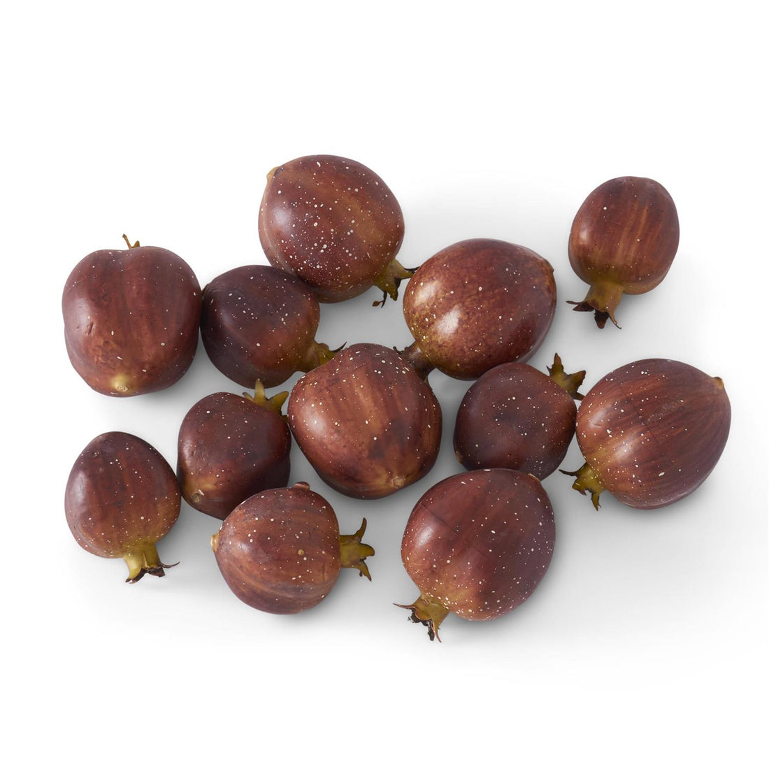 Bag of 12 2.75 Inch Faux Burgundy Speckled Fruit