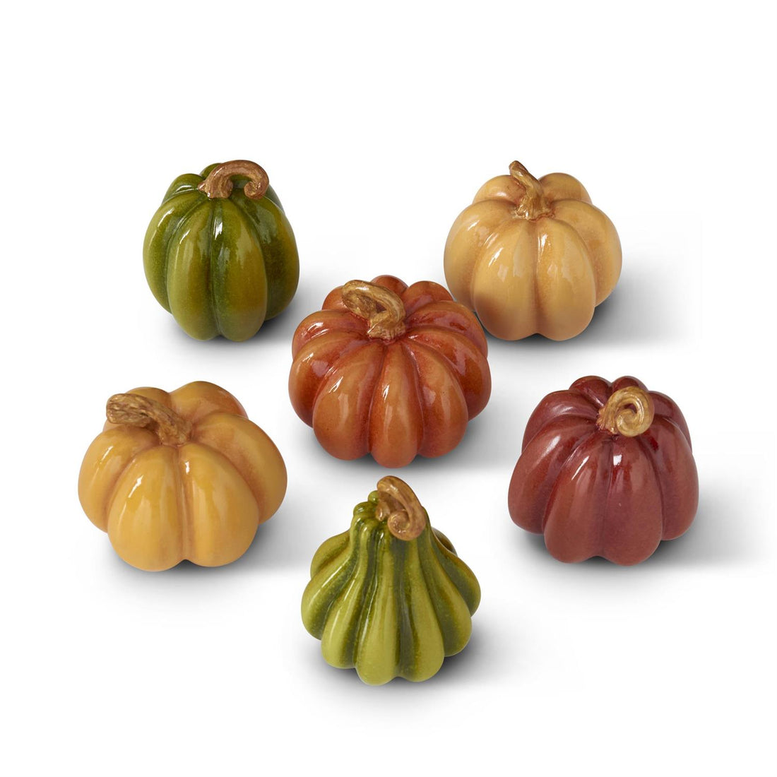 Assorted Fall Colored Faux Mini Pumpkins