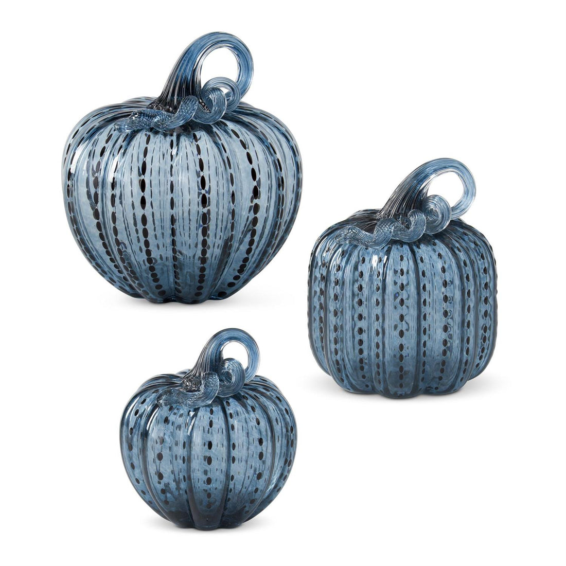 Speckled Blue Glass Pumpkins