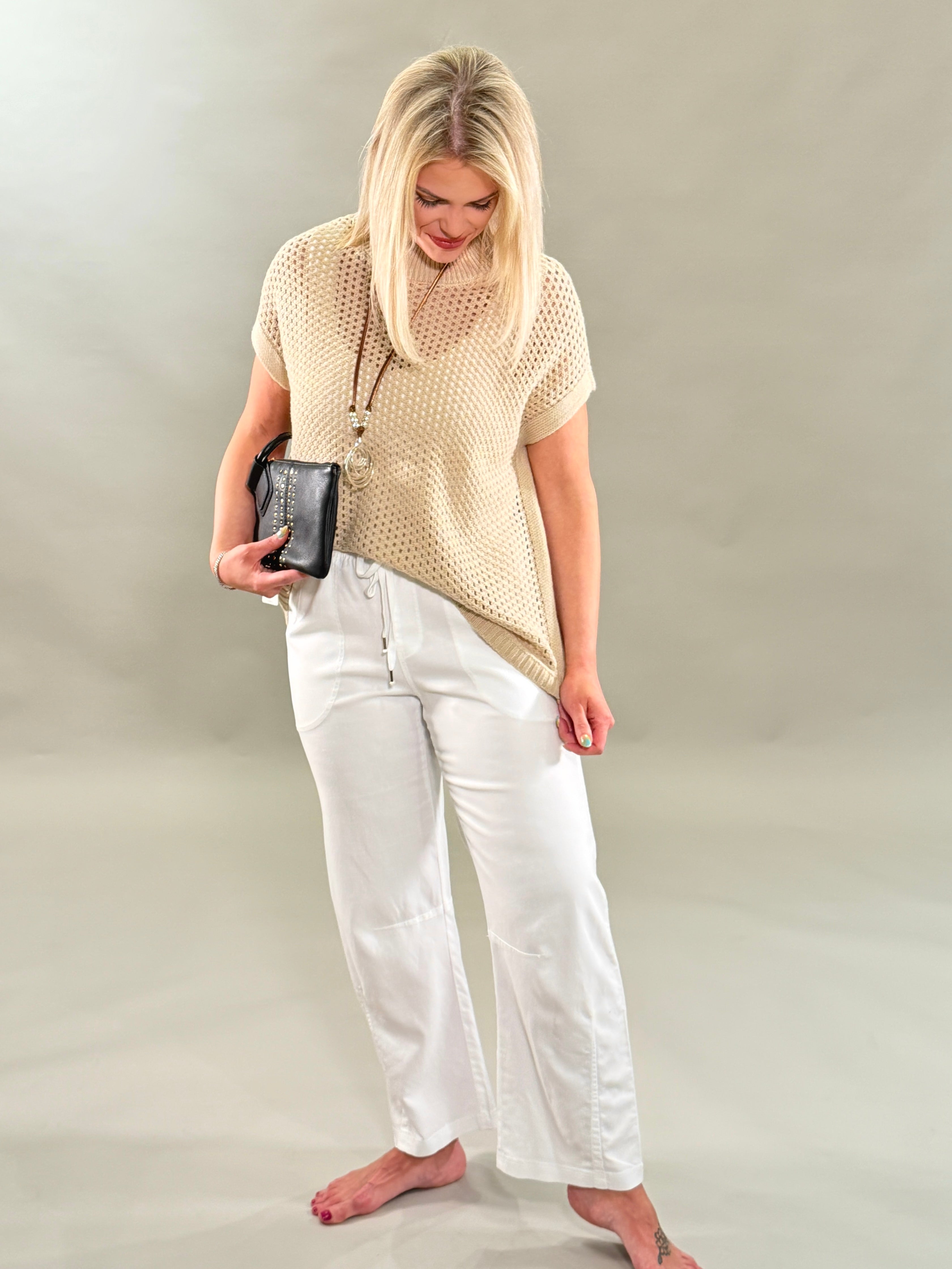 Coastal Pointelle Knit Vest
