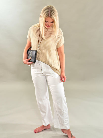 Coastal Pointelle Knit Vest