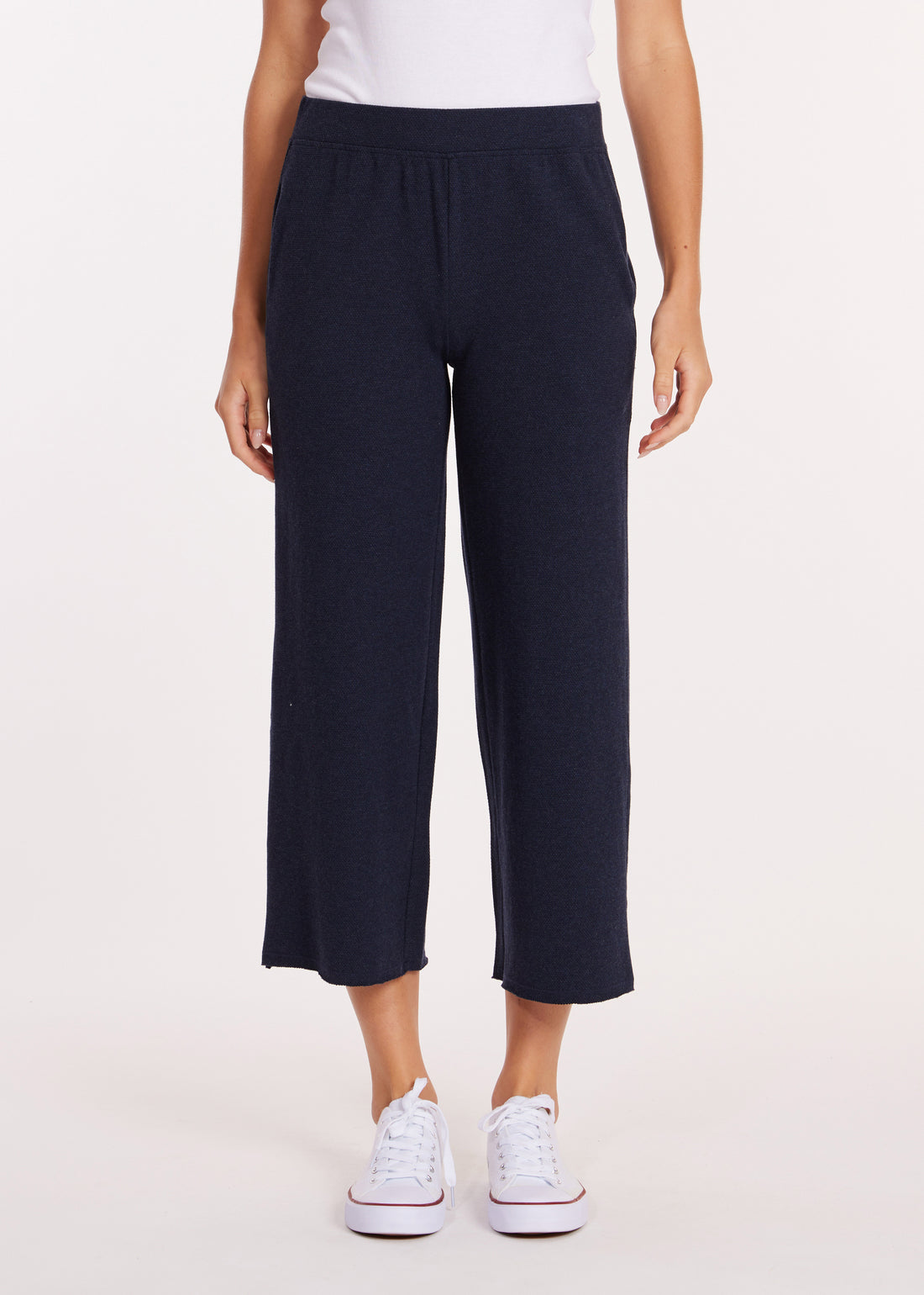 Cropped Easy Fit Drawstring Pants