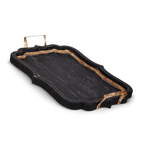 23" Distressed Black Tray