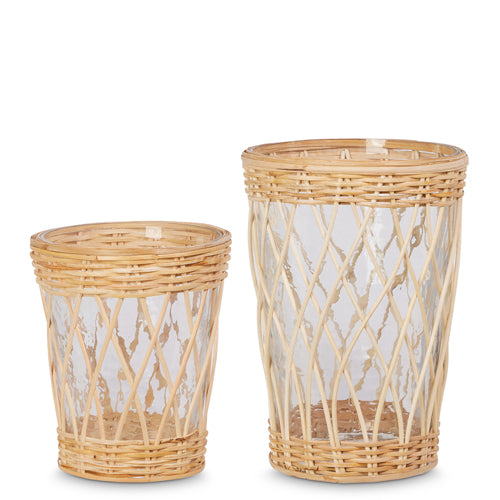Rattan Hurricane Vase