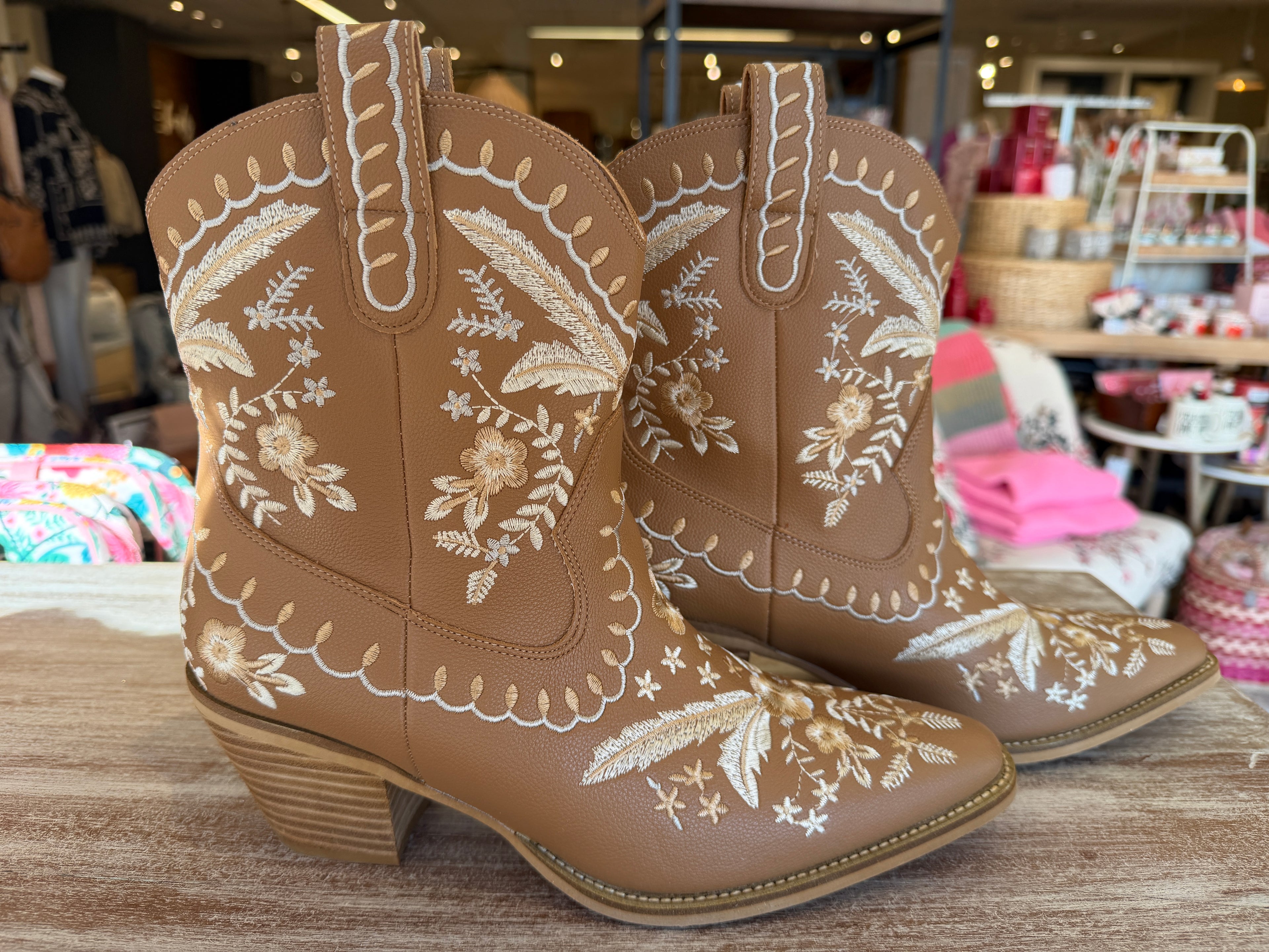 Embroidered Western Ankle Boot