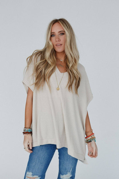 Oversized Ribbed Knit Top