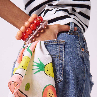 Large Coral Resin Bead Bracelet