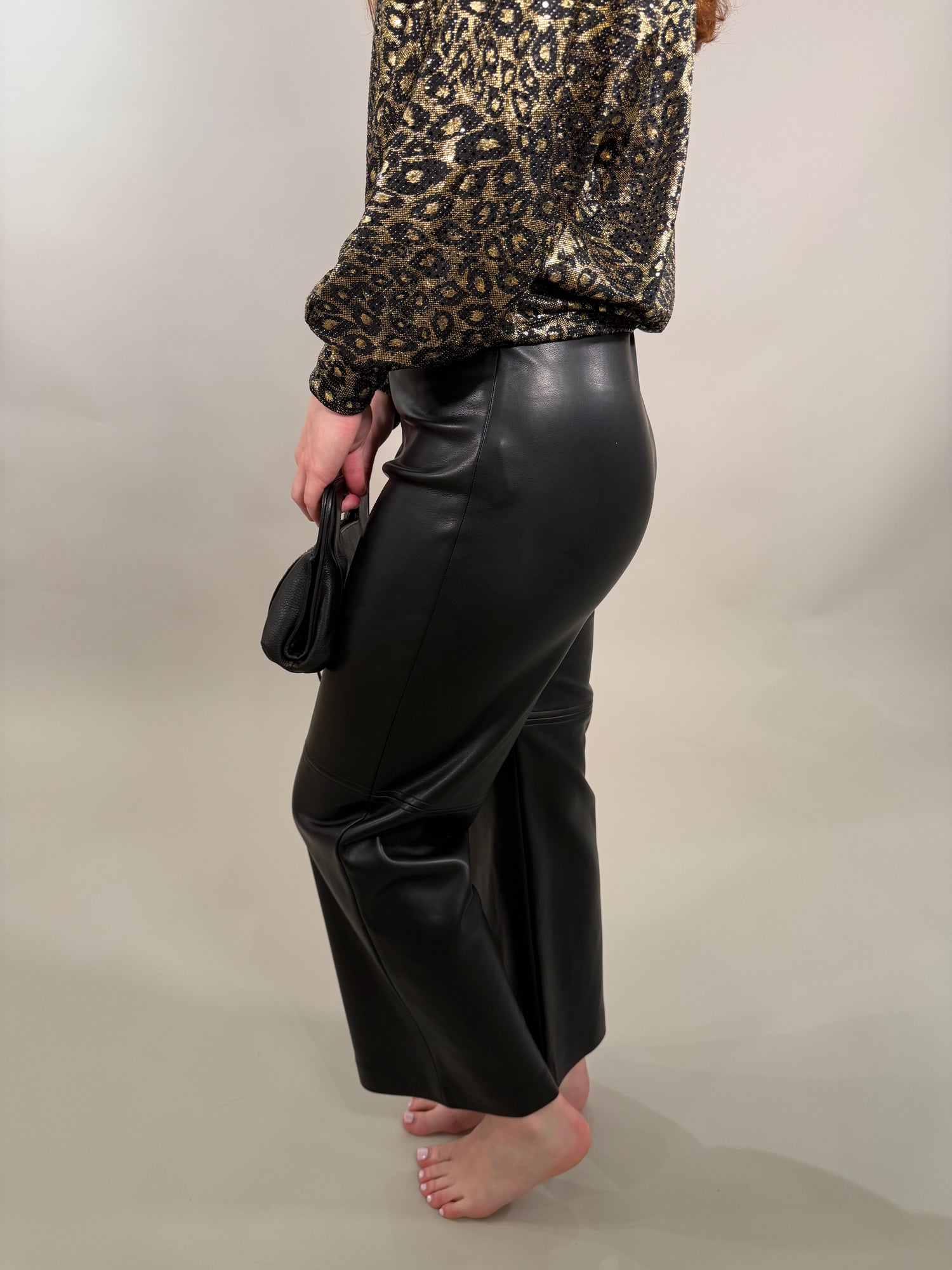 Faux Leather Cropped Pants