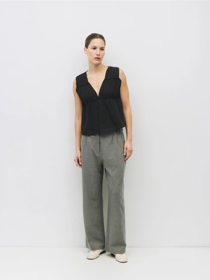 Gathered Neck Sleeveless Top