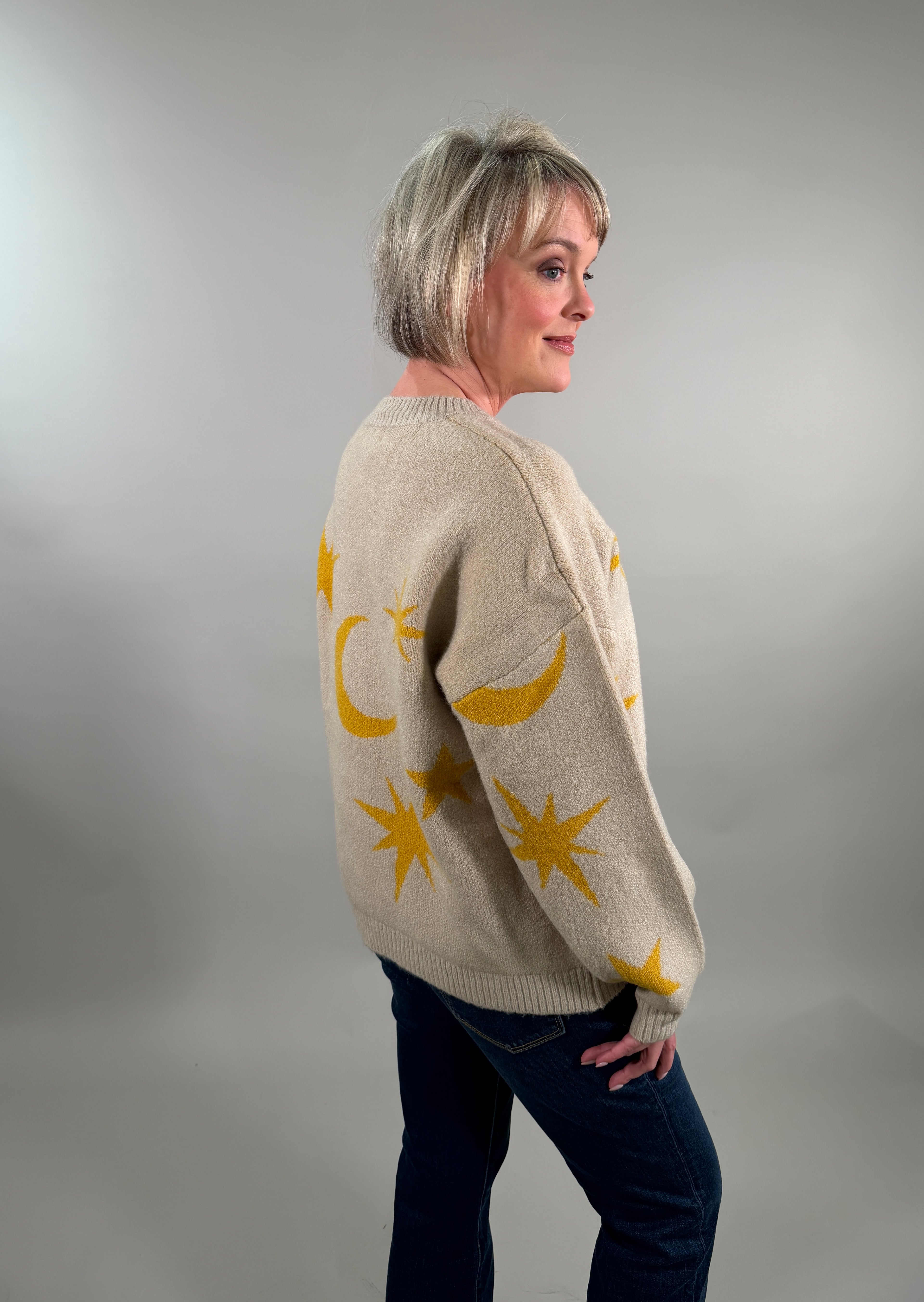Oversized Constellation Cream Sweater