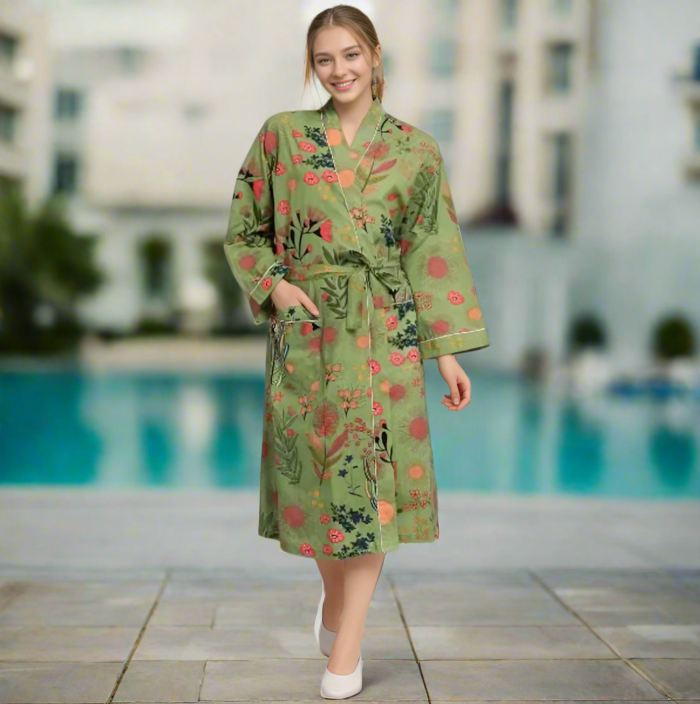 Garden Spring Lightweight Cotton Robe