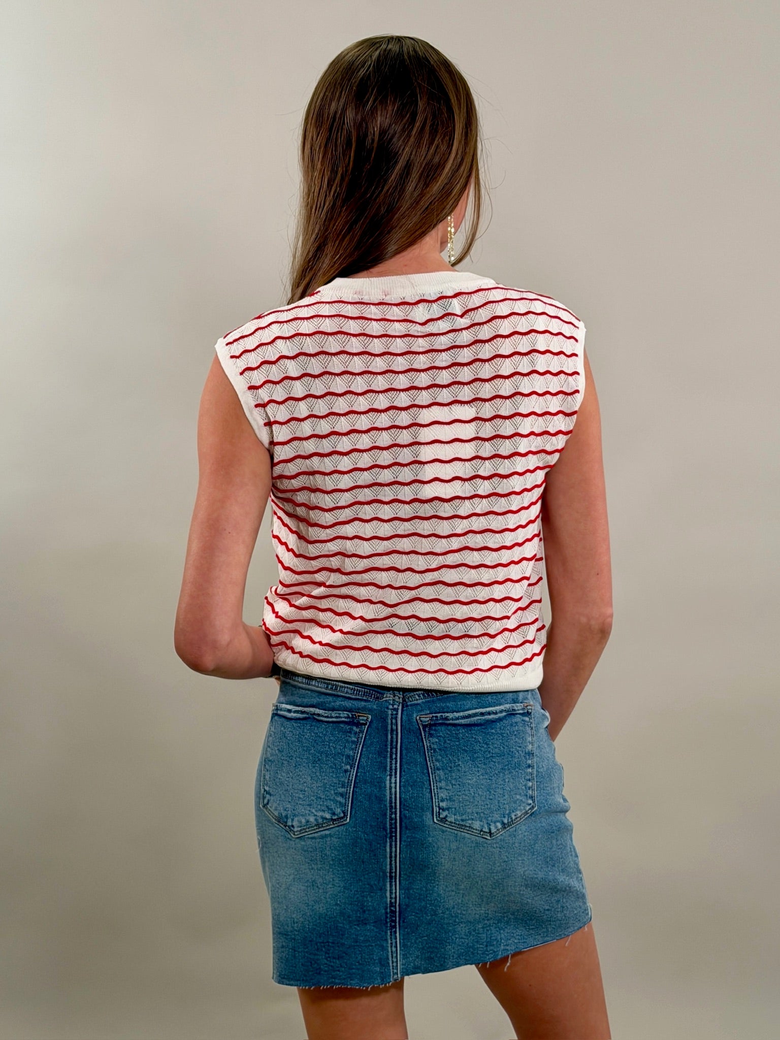 Striped Sleeveless Sweater