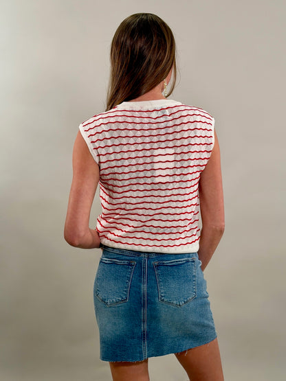 Striped Sleeveless Sweater