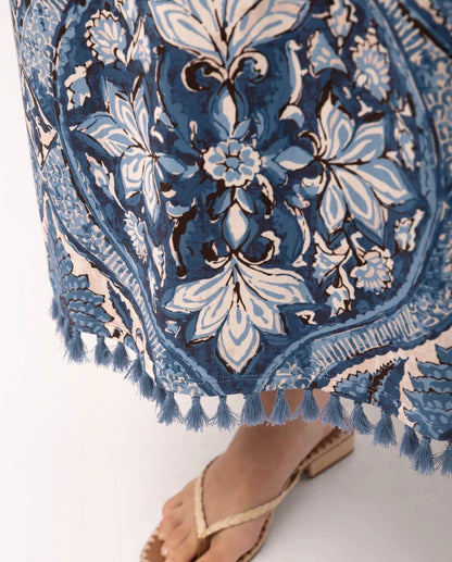 Printed Tassel Maxi Dress