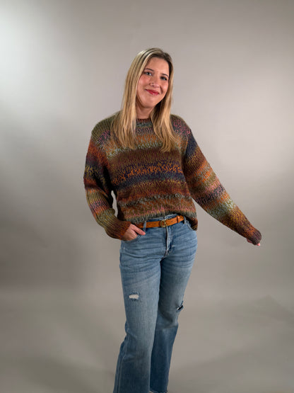 Autumn Hues Chunky Knit Multi Color Sweater