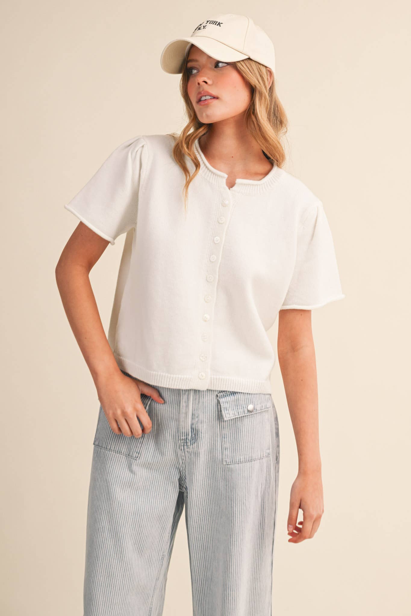 Short Sleeve Sweater Cardigan