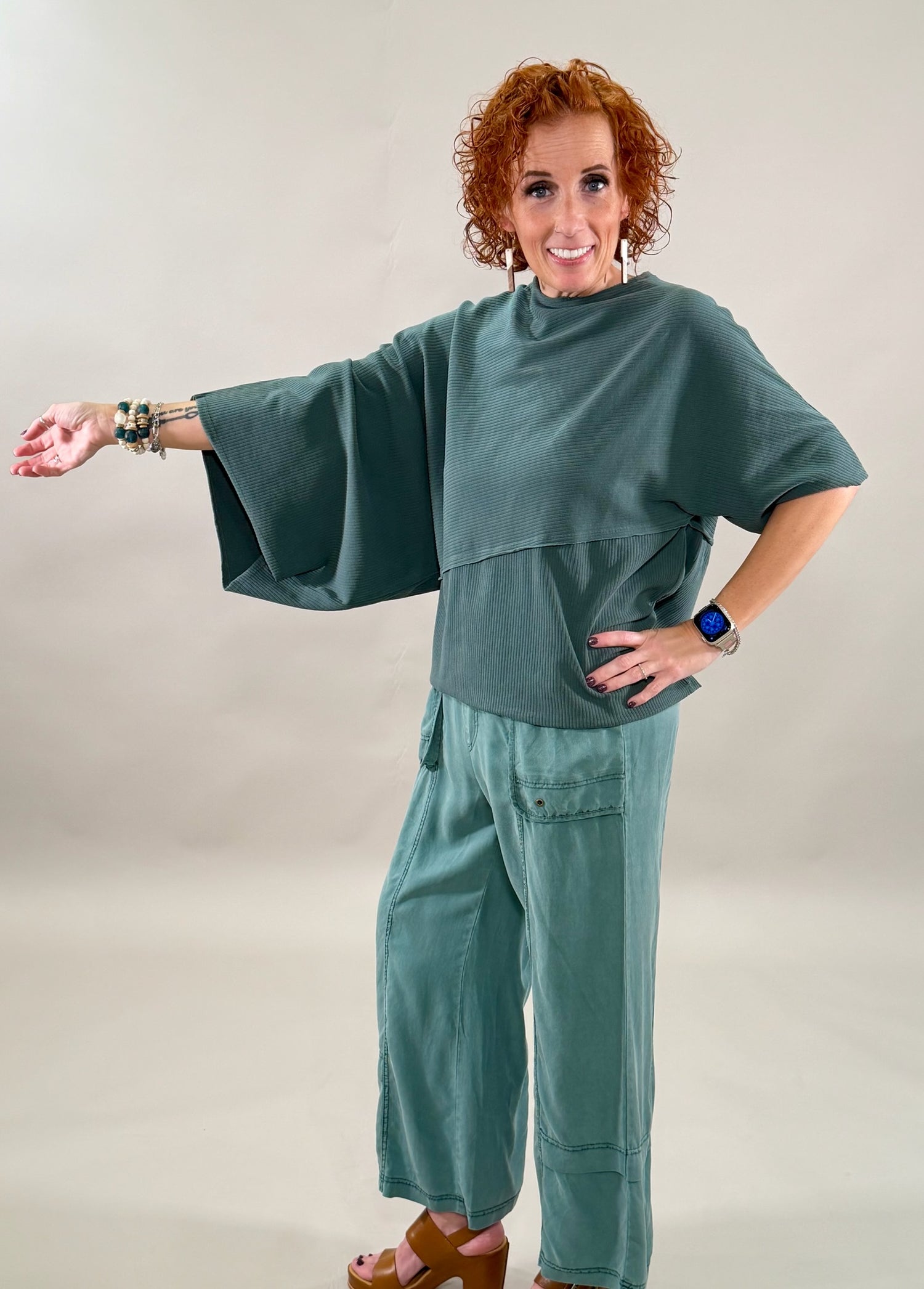 Asymmetrical Ribbed Knit Statement Top