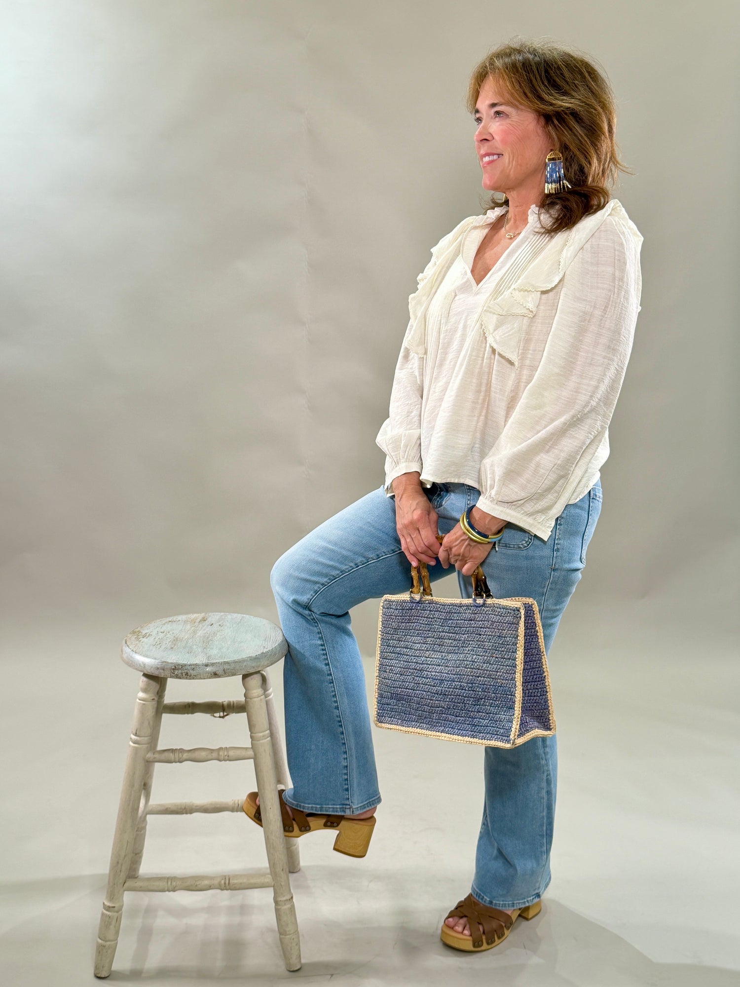 Boho Ruffle Sleeve Blouse