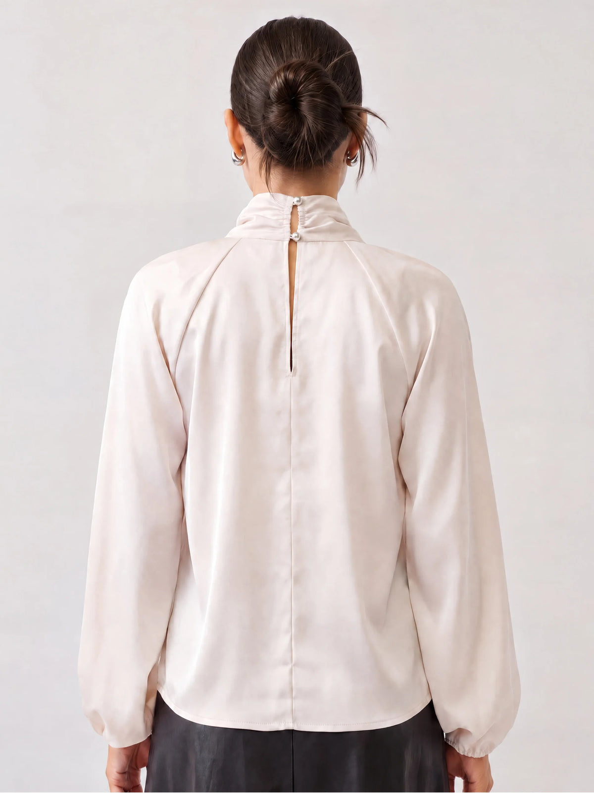 Alana Keyhole Satin Blouse