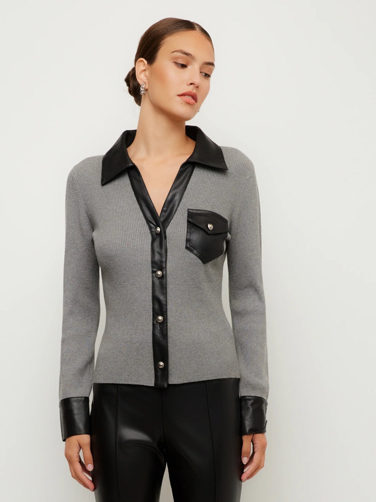 Isabella Faux Leather Top