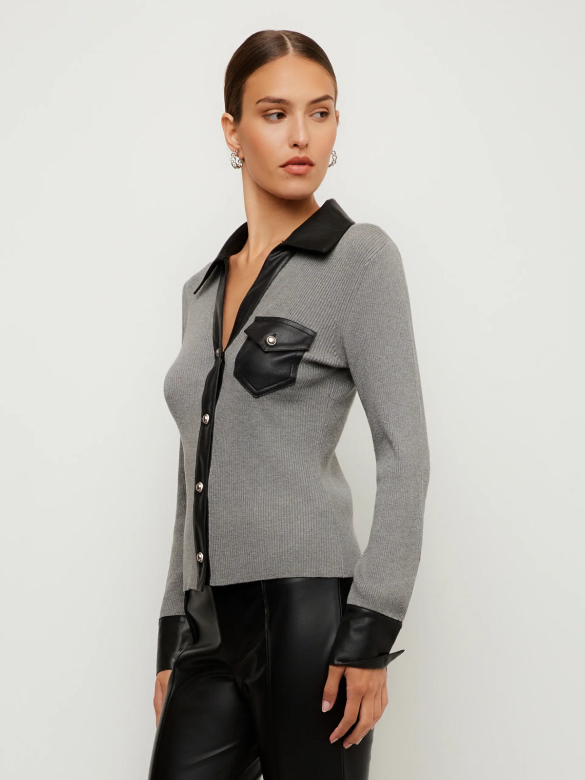 Isabella Faux Leather Top