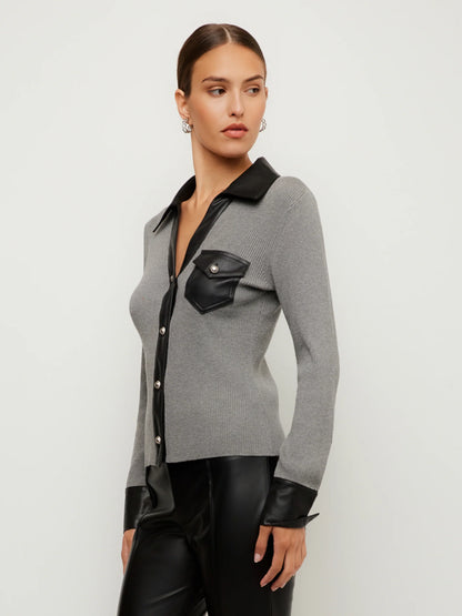 Isabella Faux Leather Top
