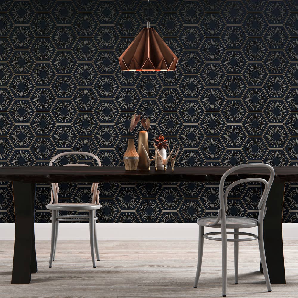 Hello Sunshine Gatsby Gold P&amp;S Wallpaper, 56 sq. ft.