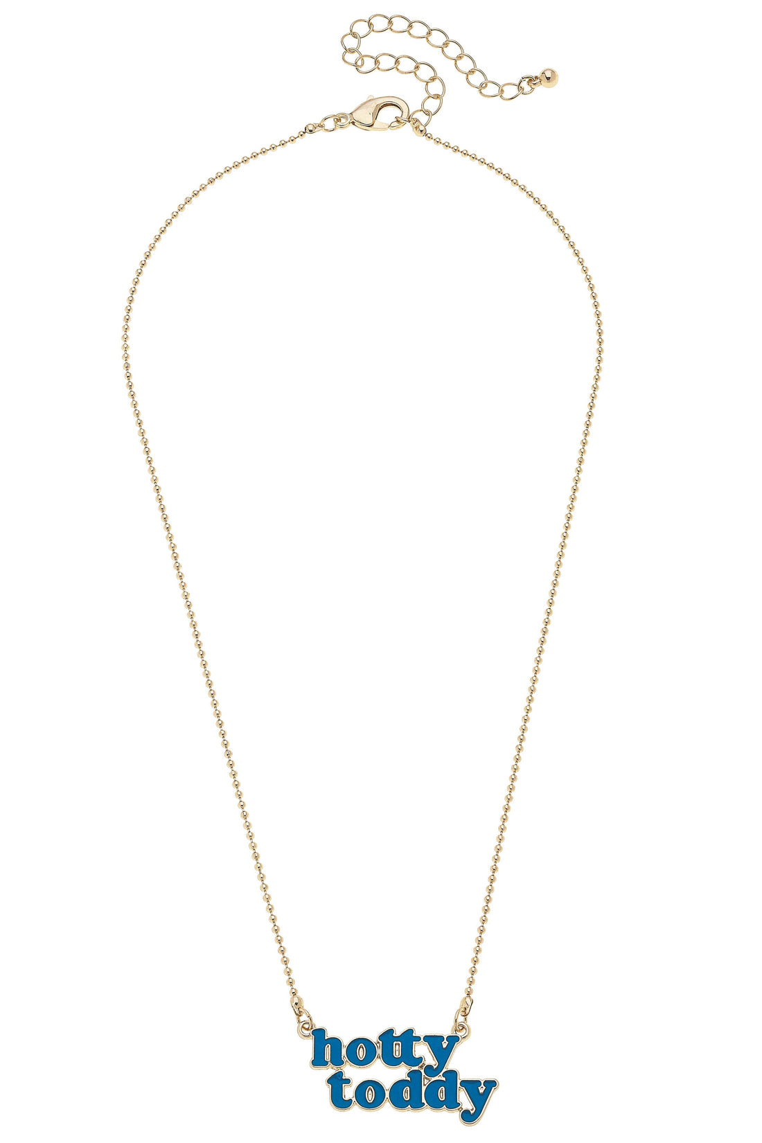 Ole Miss Rebels Slogan Necklace in Blue/Shiny Gold