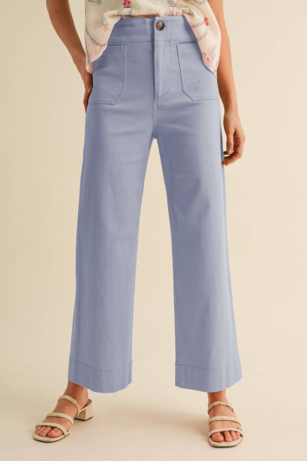 High Waist Cropped Wide Leg Pant