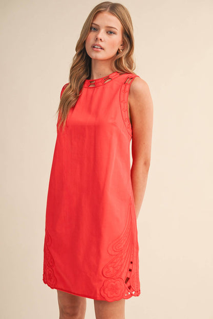 Radiant Embroidered Shift Dress