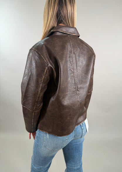 Distressed Leather Jacket