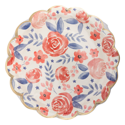 Watercolor Floral Paper Plate
