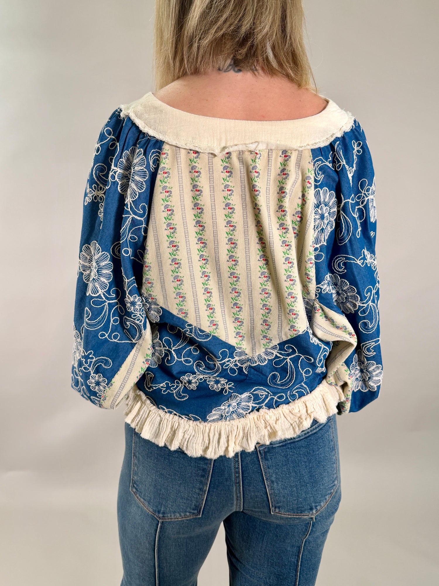 Midnight Patchwork Blouse