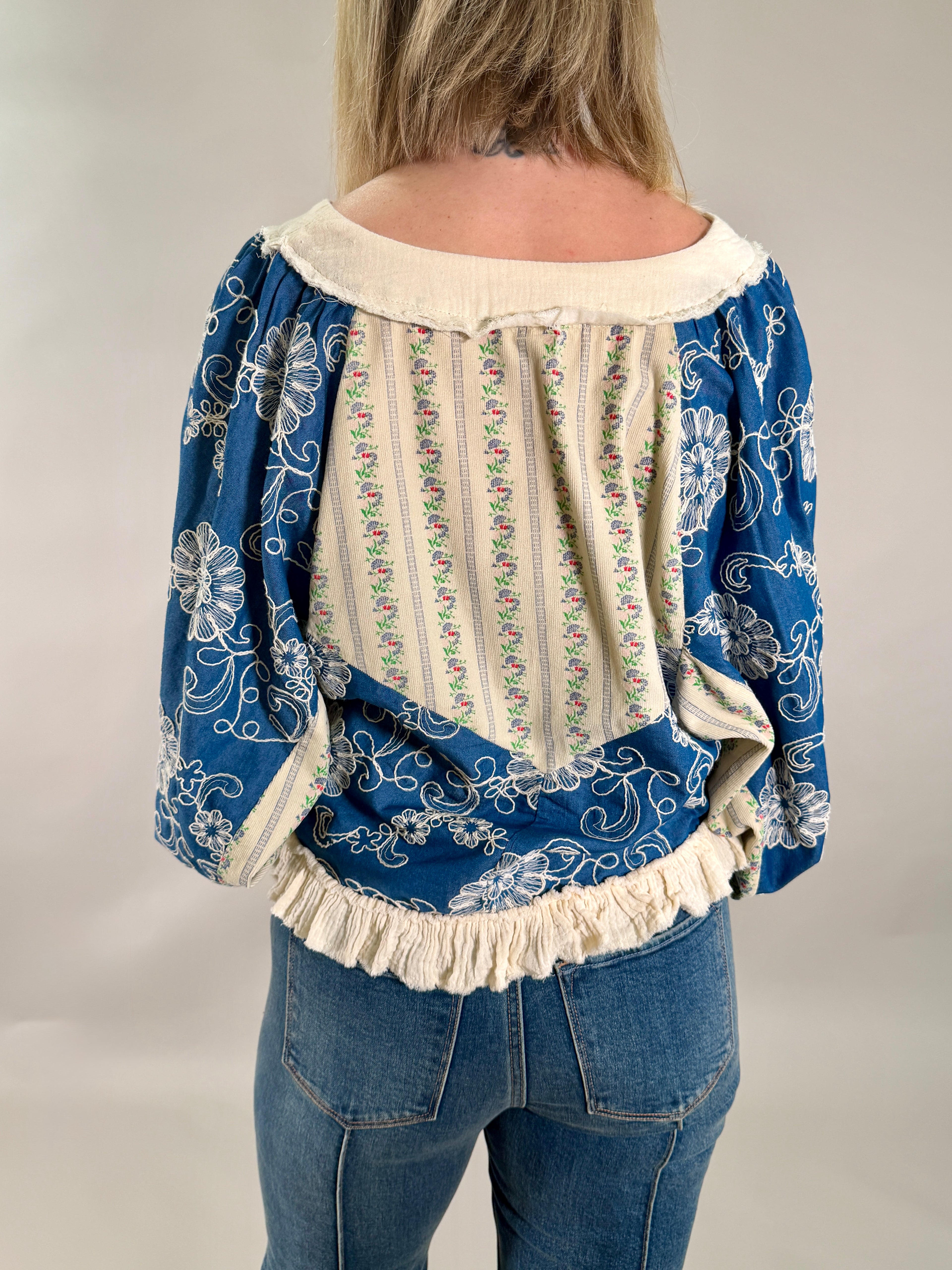 Midnight Patchwork Blouse