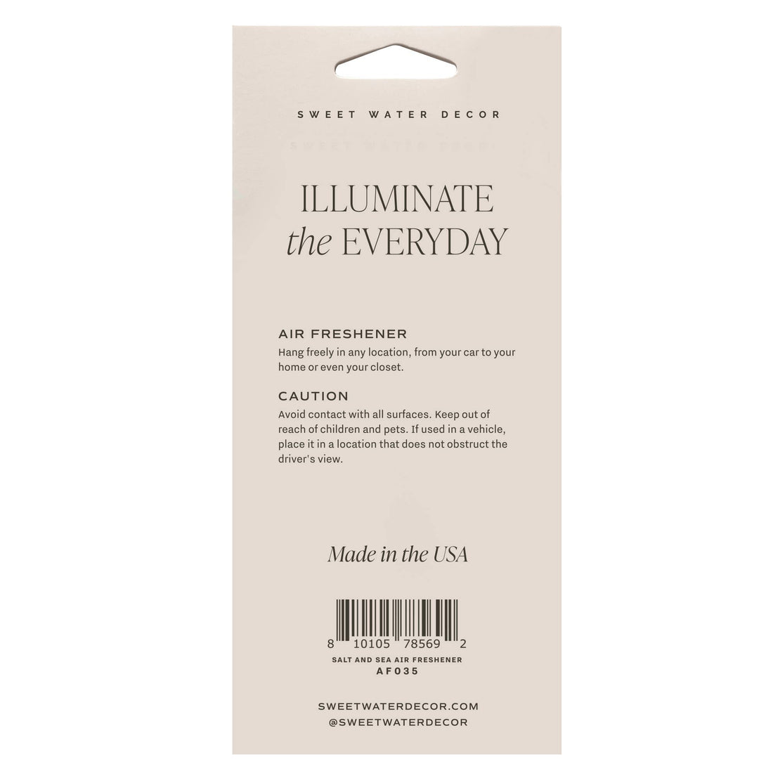 Salt &amp; Sea Hanging Air Freshener