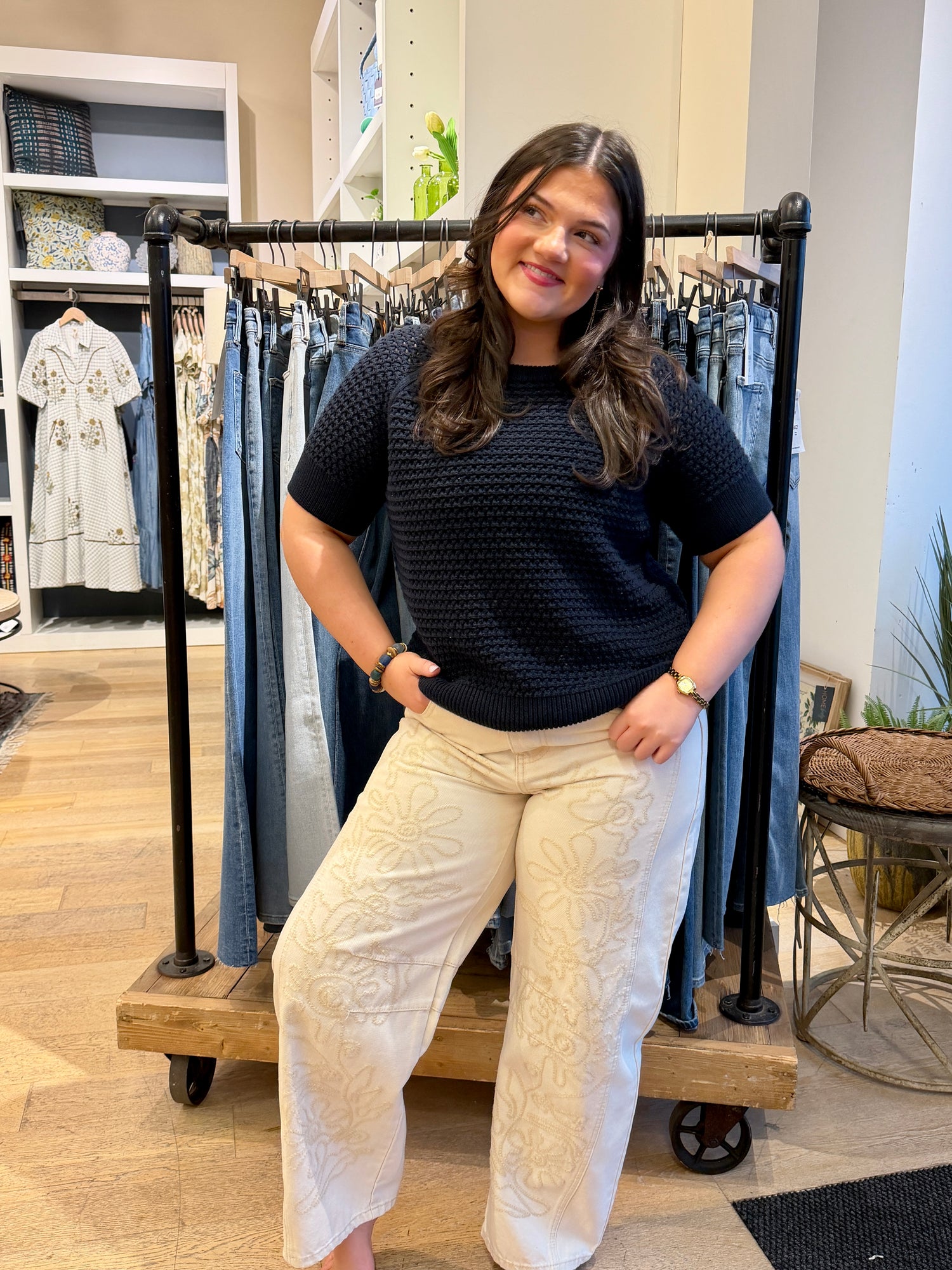 Short Sleeve Knit Top