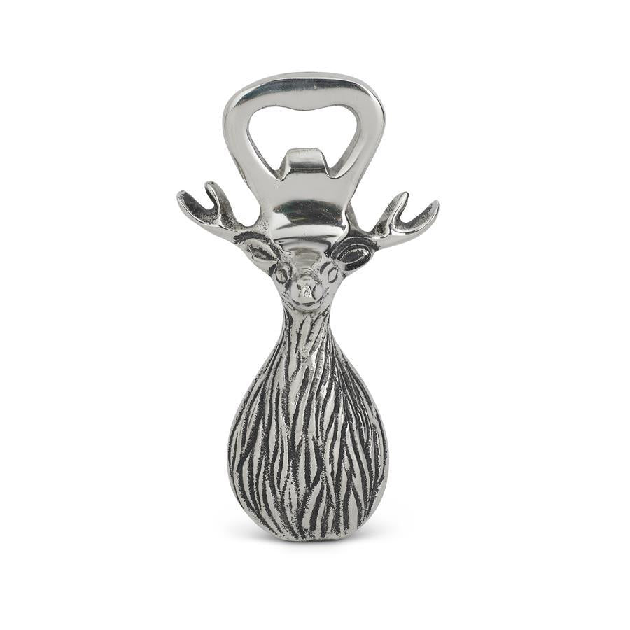 5.5&quot; Polished Silver Deer Bust Bottle Opener