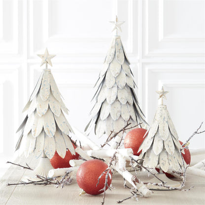 Weathered Cream and Gold Metal Trees