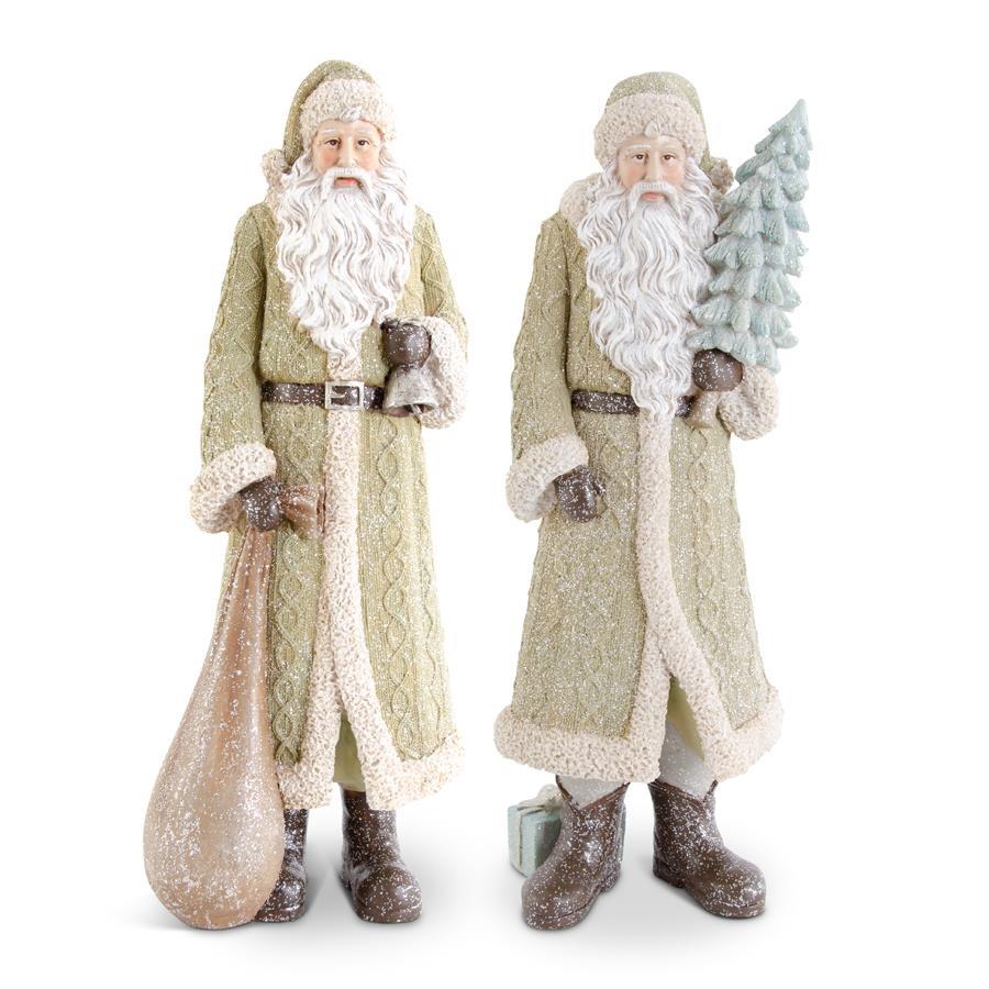 Assorted Glittered Resin Santas
