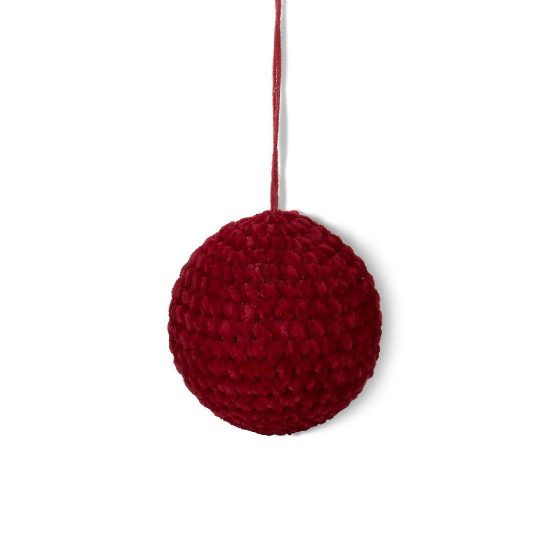 Red Knit Ball Ornament
