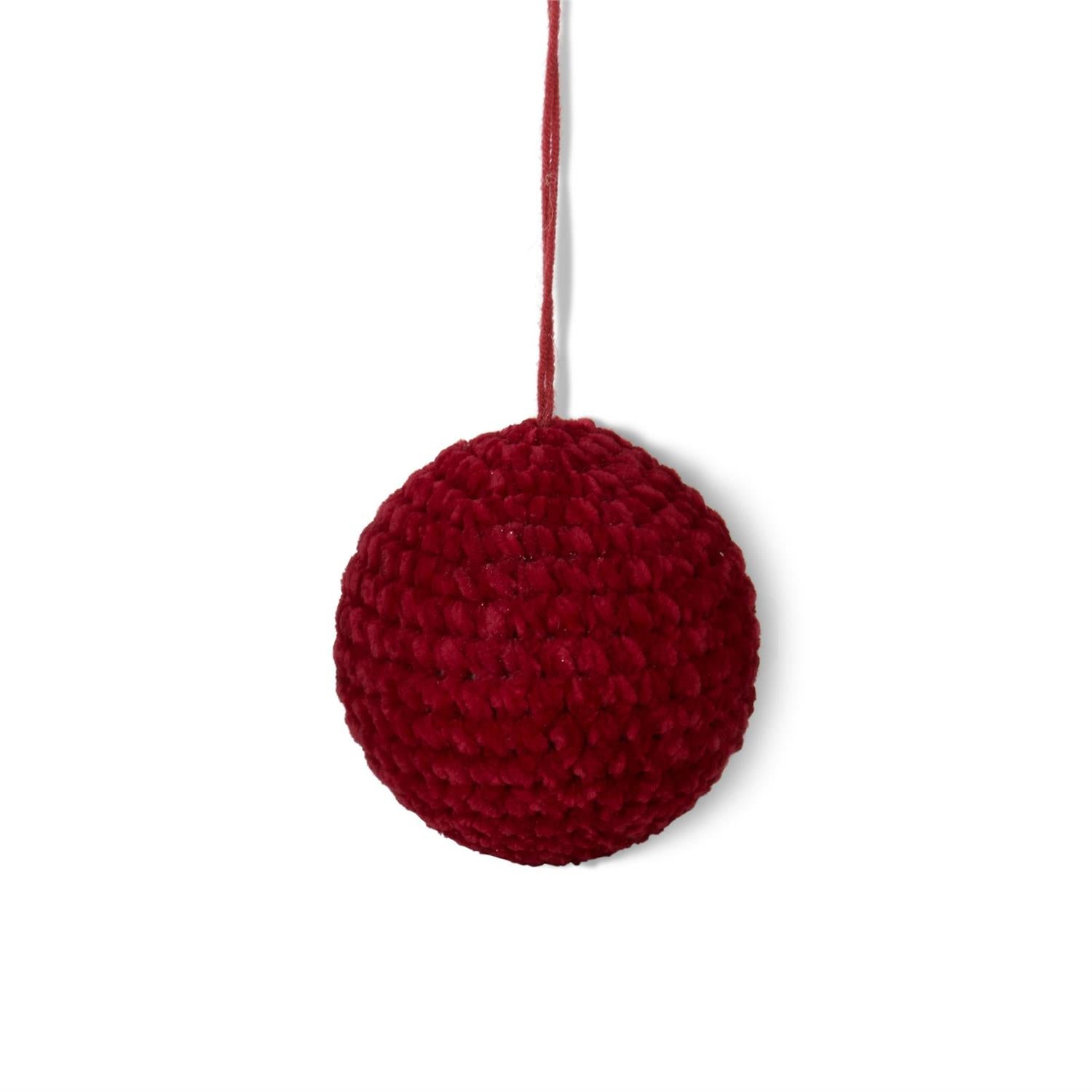 Red Knit Ball Ornament