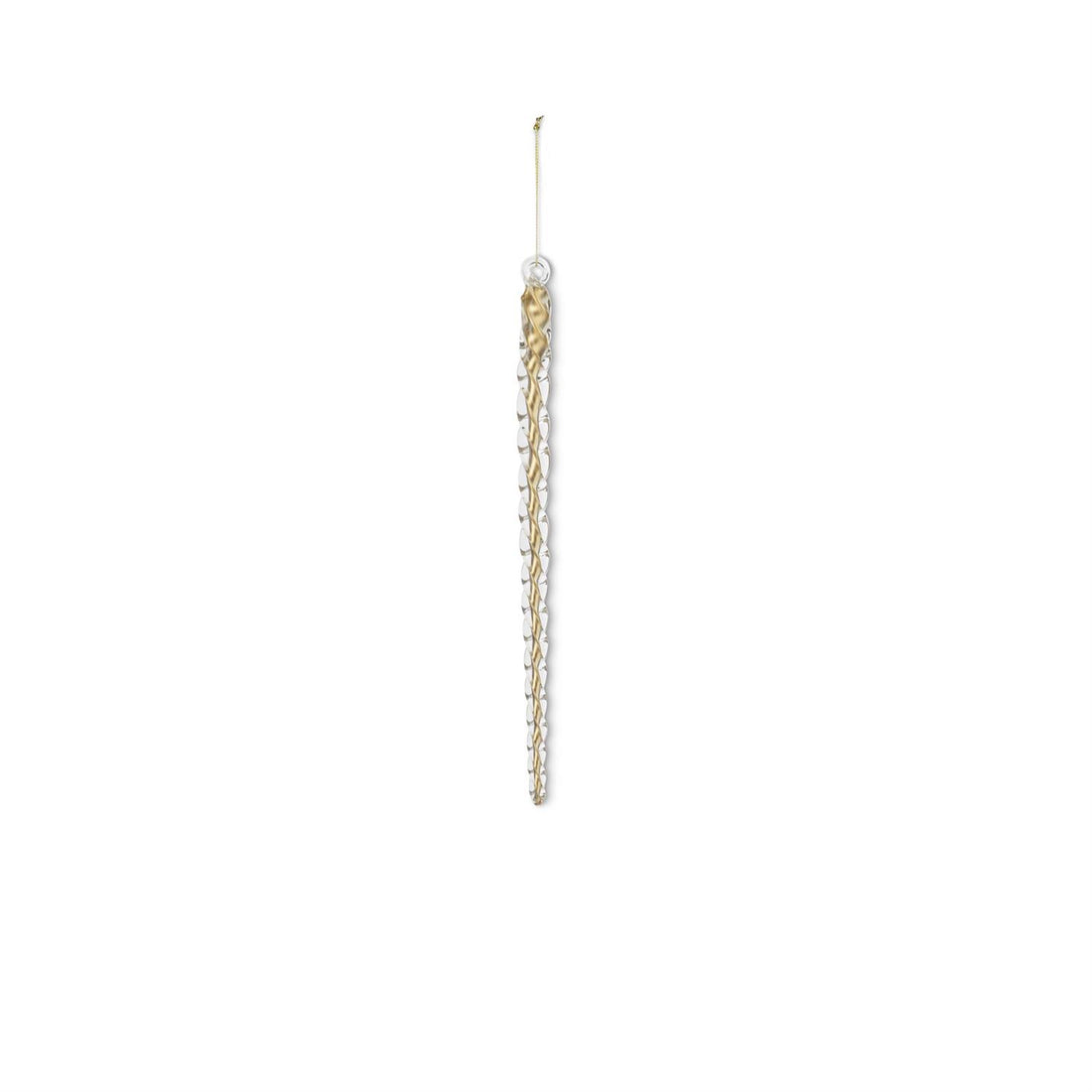 Gold Spiral Glass Icicle Ornament