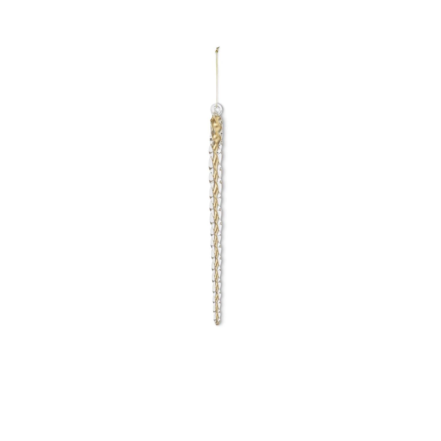 Gold Spiral Glass Icicle Ornament