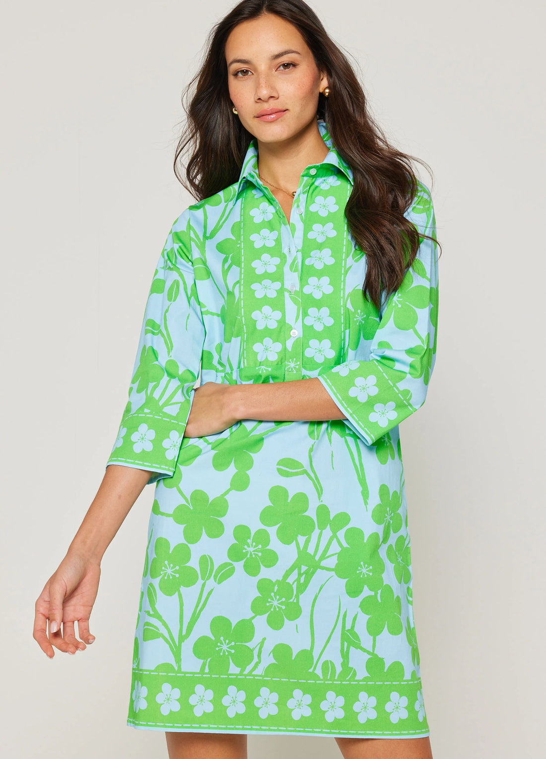 Petal Stretch Shirt Dress