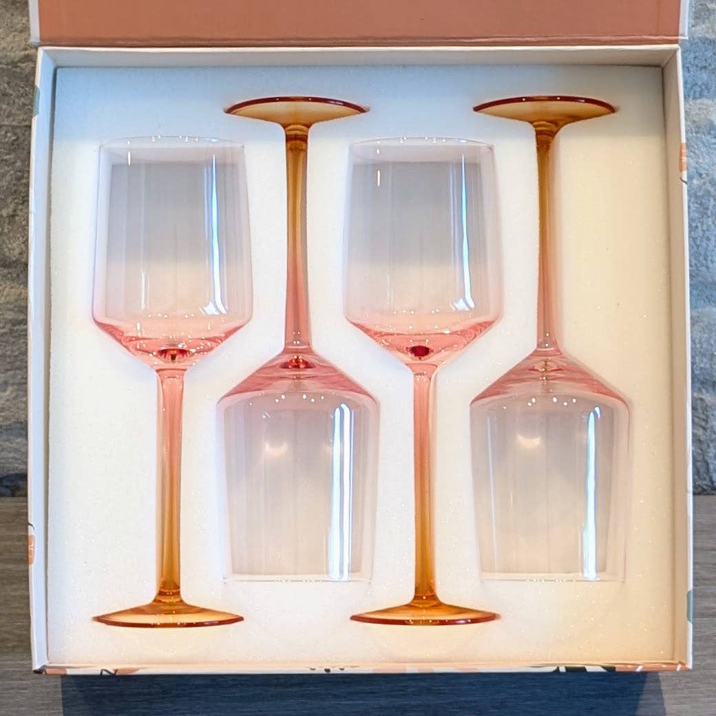 Amber Wine Glass Set