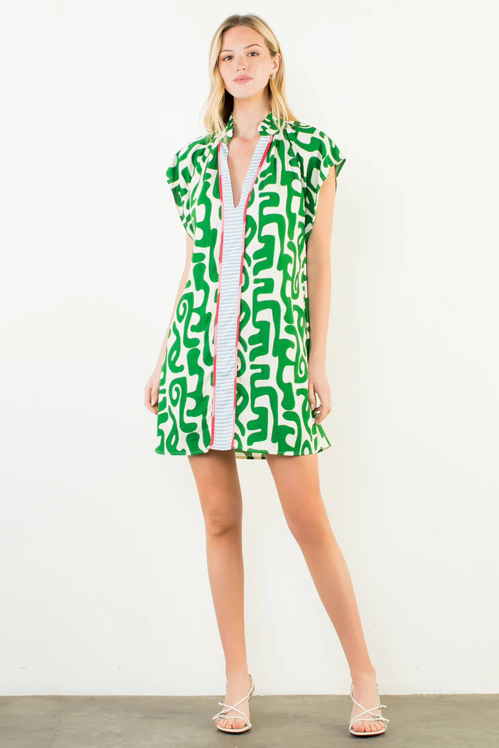 Green Abstract Pattern Dress