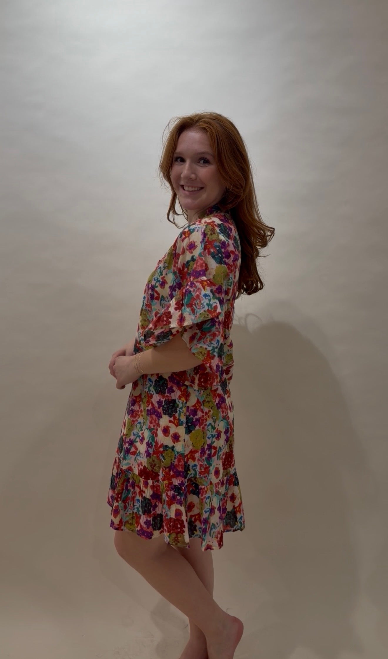 Fall Floral Mini Dress