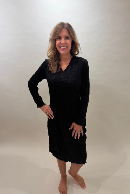 Sculpted Floral Embossed Cocoon Dress