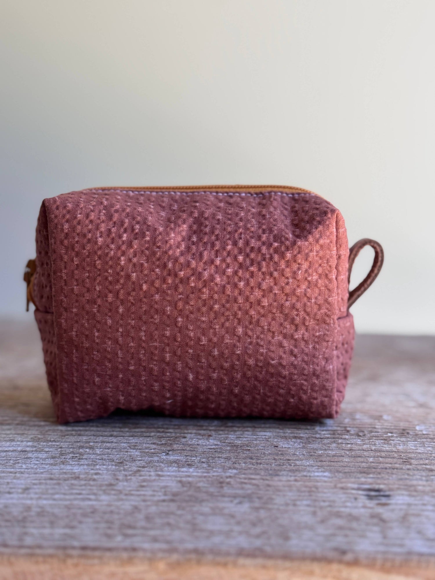 Terracotta Quilted Mini Pouch