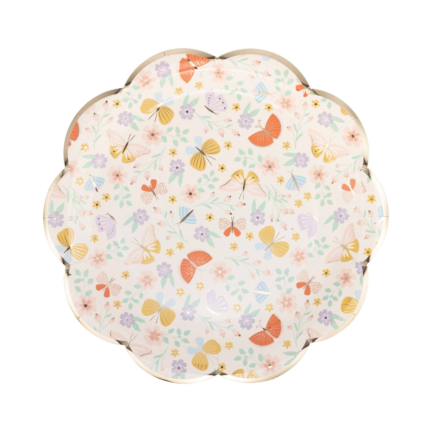 Butterfly Floral Paper Plate
